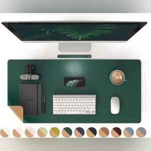 NWT-RENMTURE Dual-Sided Mouse Pad, Natural Cork/Dark Green Desk Pad